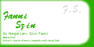 fanni szin business card